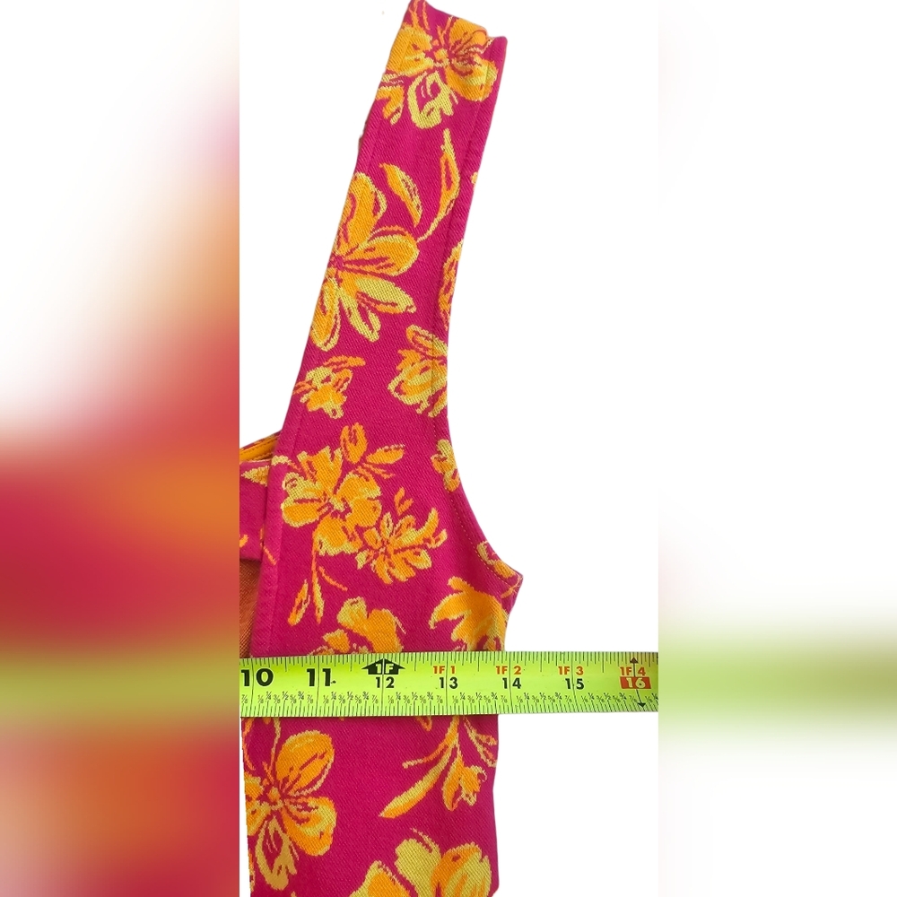 Zara-Jewel Jacquard Floral Pink and Yellow Sleeveless Mini Dress Semi- Open Back - Picture 8 of 9